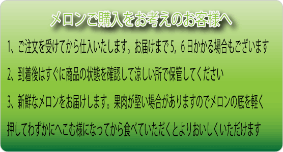 メロン注意事項